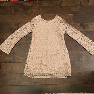 American Rag Girl lace dress mini beige